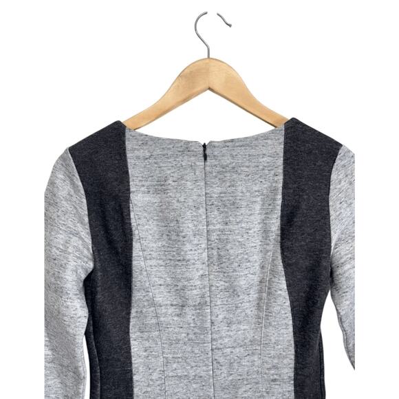 Club Monaco Mini Colorblock Dress Size XS Gray Black Long Sleeve Cotton Blend - Picture 5 of 7